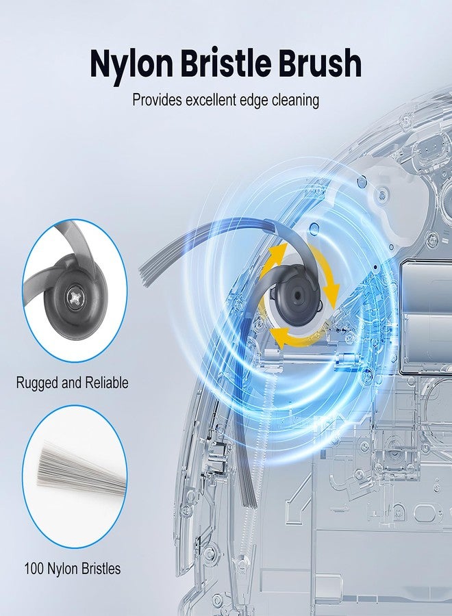 AnDongo 28 Pack Replacement Accessories for Roborock Qrevo Curv/Curv S5X/Qrevo Edge/Edge S5A/Qrevo S5V Robot Vacuum, 2 Pairs Mainbrush 4 Filter 6 Dust Bags 6 Mop Pad 6 Sidebrush 1 Cleaning Brush 1 Screwdriver - Image 4